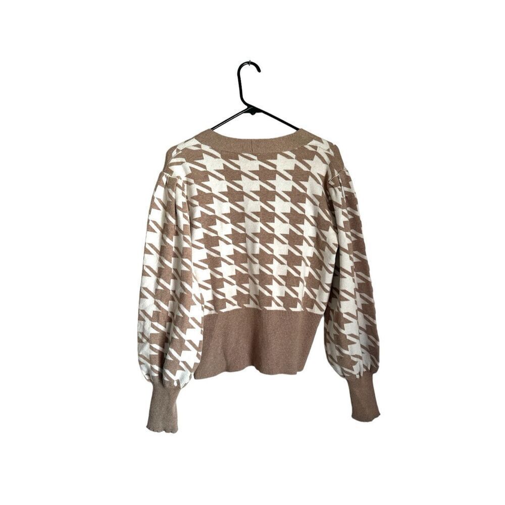 NEW JOIE long sleeve houndstooth button front cardigan sweater sz M women’s prep - Picture 4 of 5